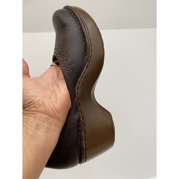 Ariat Womens Leather Sz 9.5B Dark Chocolate Mary Jane Clog, ankle strap - Picture 5 of 12